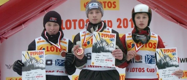 Michał Milczanowski (z prawej) w piątkowym konkursie Lotos Cup stanął na podium.