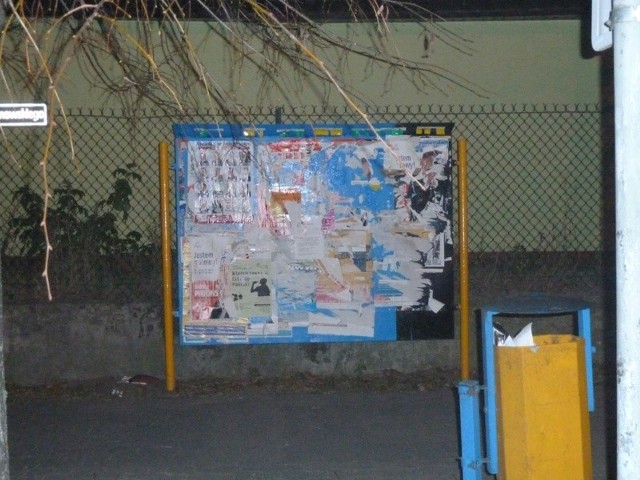Plakaty Dariusza Piwońskiego były zrywane i zaklejane innymi.