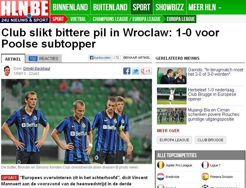 „Gorzka pigułka dla Club Brugge w Polsce: 1:0 dla polskiego...