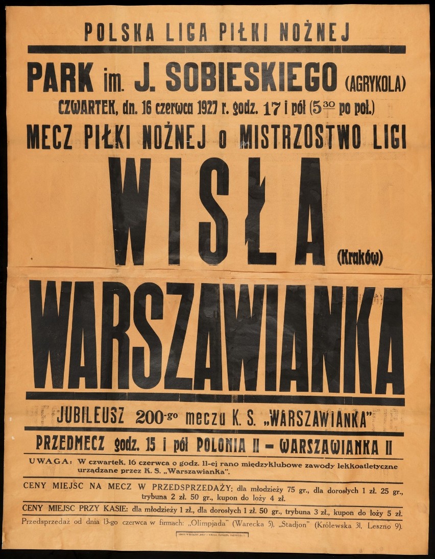 Piłkarskie plakaty meczowe. Zobacz z kim kiedyś grały Cracovia, Wisła i Garbarnia [GALERIA]