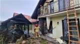 Pożar w Bolesławicach. Paliła się szopa na drewno i sąsiedni dom jednorodzinny