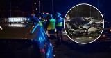 Tragiczny wypadek w Tychach. Samochód z ogromną siłą uderzył w stalową podporę. Zginęła jedna osoba, druga walczy o życie w szpitalu