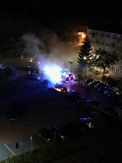 Pożar Porsche w Koszalinie.