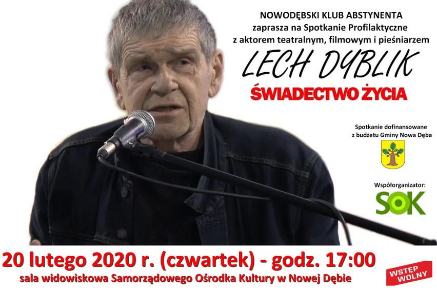 Lech Dyblik przyjedzie do Nowej Dęby. Znany aktor opowie o życiu w trzeźwości