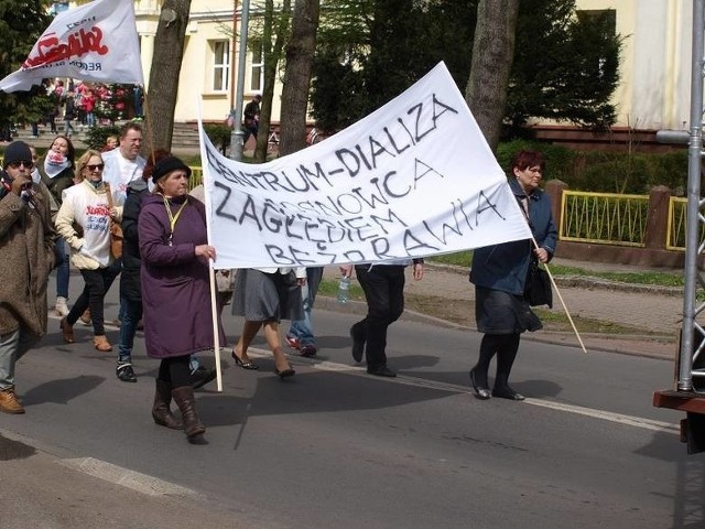 W Białogardzie były organizowane protesty w sprawie obrony szpitala i jego pracowników.
