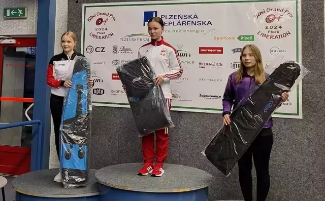 Strzelcy zielonogórskiej Gwardii kilka razy stawali na podium w Pilźnie. Na zdjęciu zwyciężczyni Dominika Skarupska.