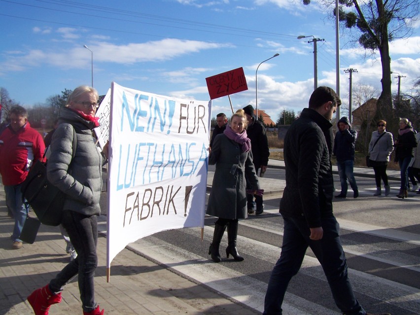 Protest pod Środą Śląską. Przeciw inwestycji Lufthansy