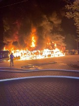 Wielki pożar w zajezdni. Spłonęło 10 autobusów