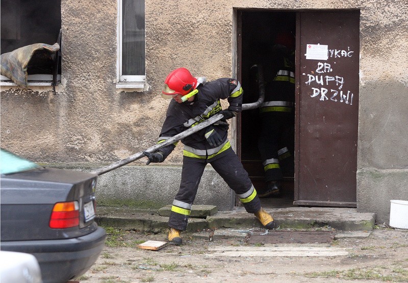 Pożar w Szczecinie - ul. Jaracza