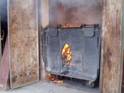 Pożar śmietnika w Opolu