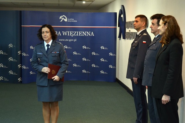 Uroczystość powołania ppłk Renaty Nizioek (po lewej) na stanowisko Zastępcy Dyrektora Generalnego Służby Więziennej