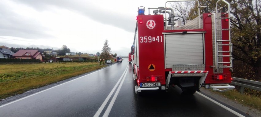 Wypadek na DK 28. Trasa Limanowa  - Nowy Sącz zablokowana w Biczycach  