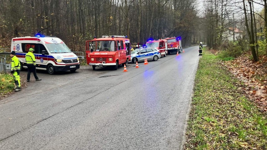 Wypadek w Dubiu w gminie Krzeszowice