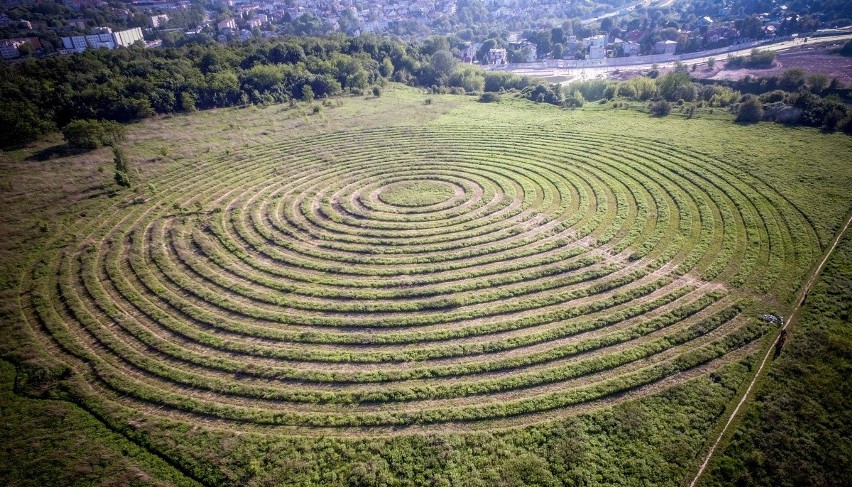 Land art Jarosława Koziary na górkach czechowskich w...