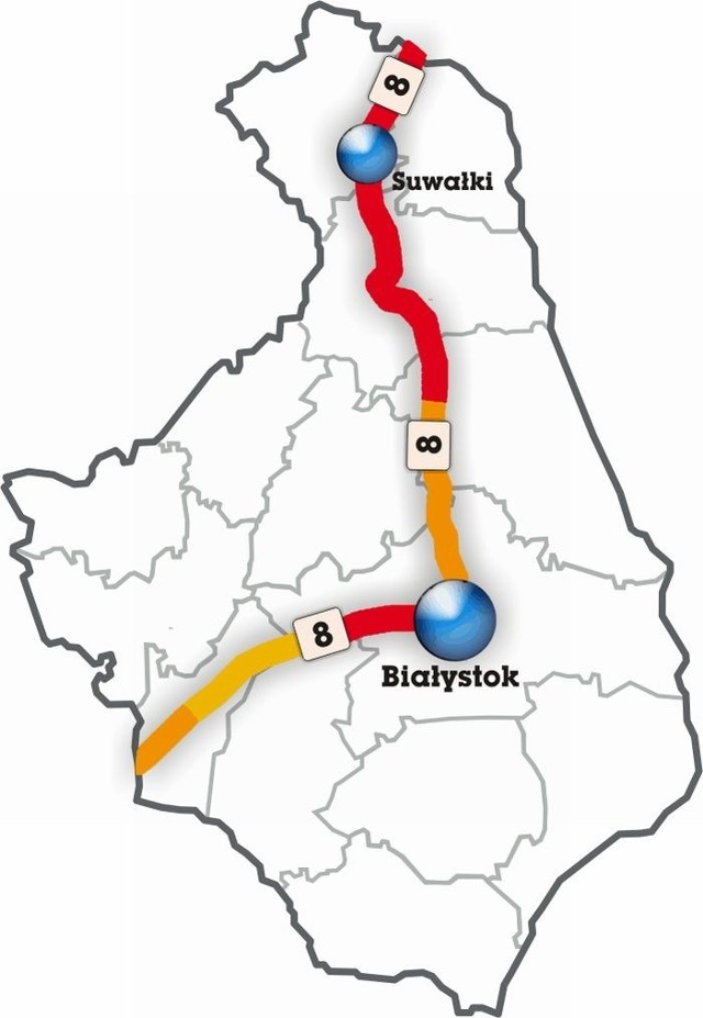 Na czerwono zaznaczyliśmy najniebezpieczniejsze trasy w naszym województwie