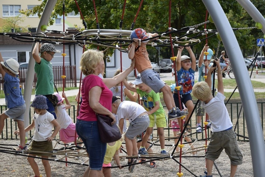 Plac zabaw na osiedlu Widok w Skierniewicach powstał w ramach budżetu obywatelskiego w 2018 roku. Obecnie, z tej samej puli pieniędzy powstaje przy nim tężnia