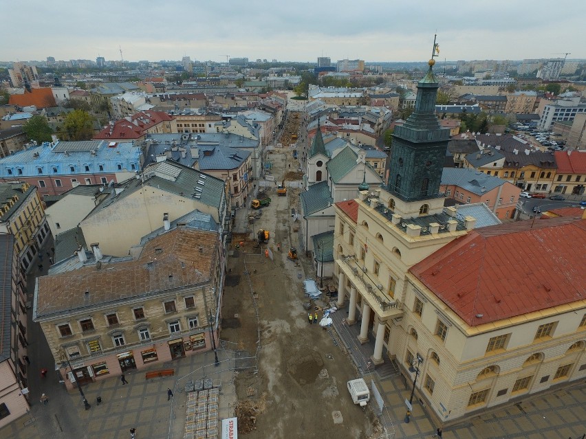 Remont deptaka w Lublinie: Jeszcze miesiąc do końca. Na razie trzeba lawirować [ZDJĘCIA Z DRONA]