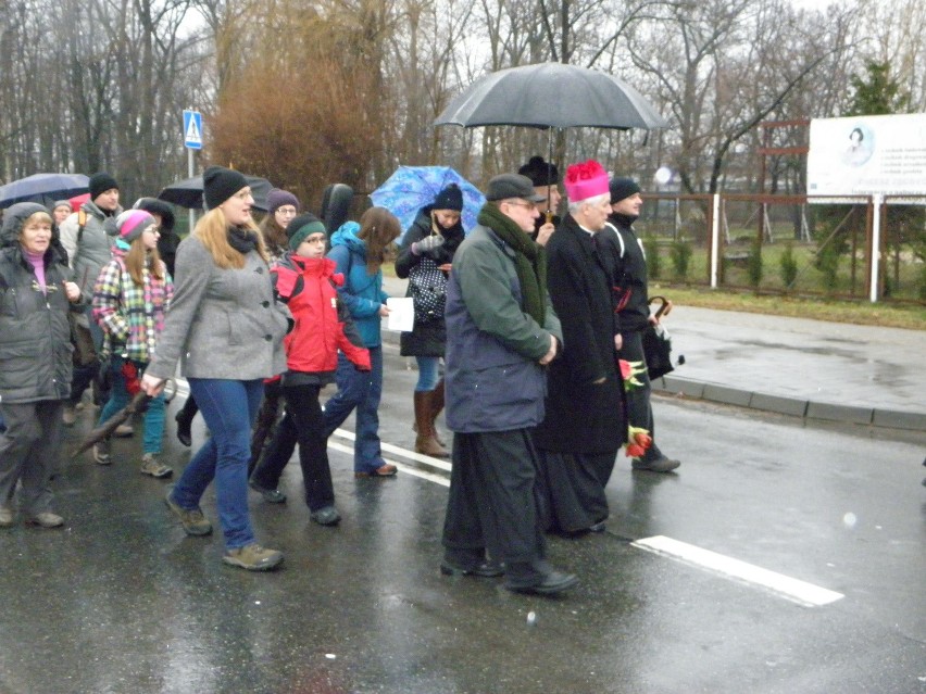 Krzyż ŚDM w Żorach: Adoracja i procesja [ZDJĘCIA]