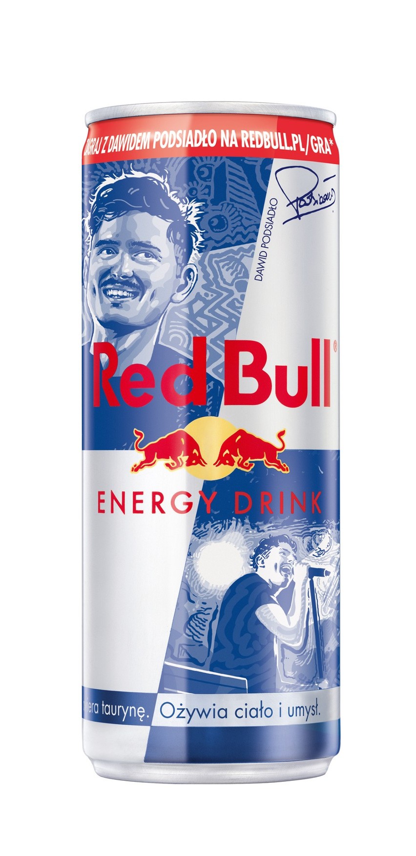 Limitowana seria puszek Red Bulla z wizerunkiem Dawida...