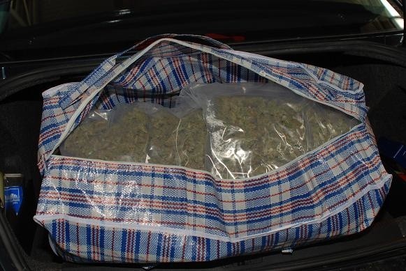 Narkotyki znalezione w torbie.