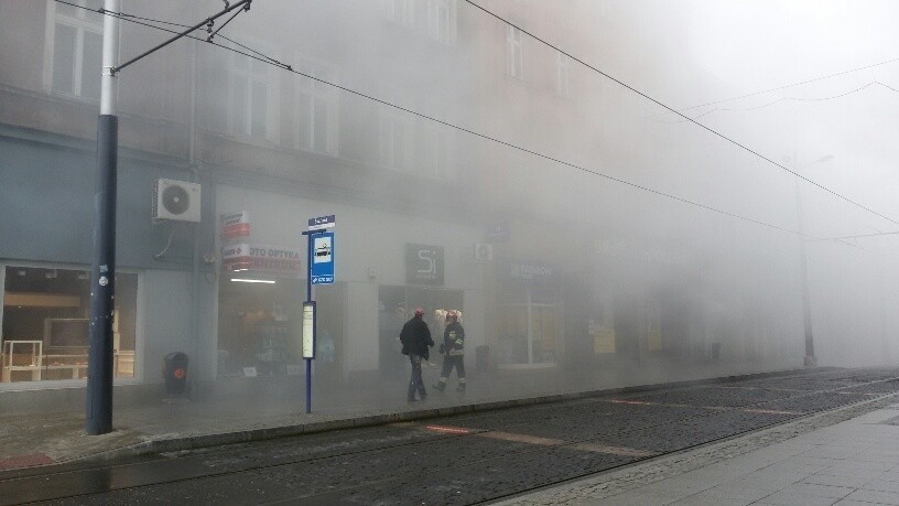 Pożar w centrum Katowic