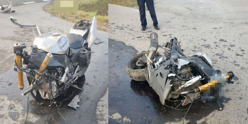 Śmiertelny wypadek. Motocyklista uderzył w betonowy przepust i zginął na miejscu