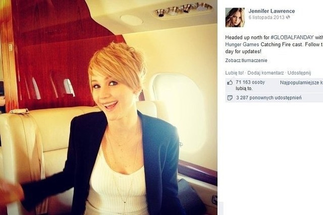 Jennifer Lawrence (fot. screen z Facebook.com)