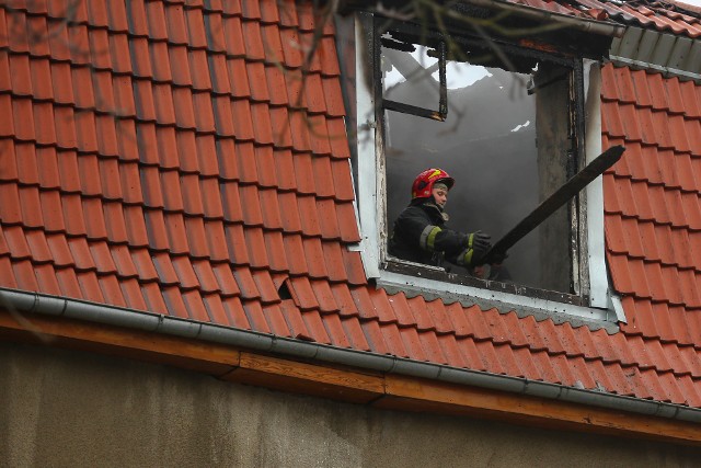 Pożar poddasza przy ul. Polanki w Gdańsku