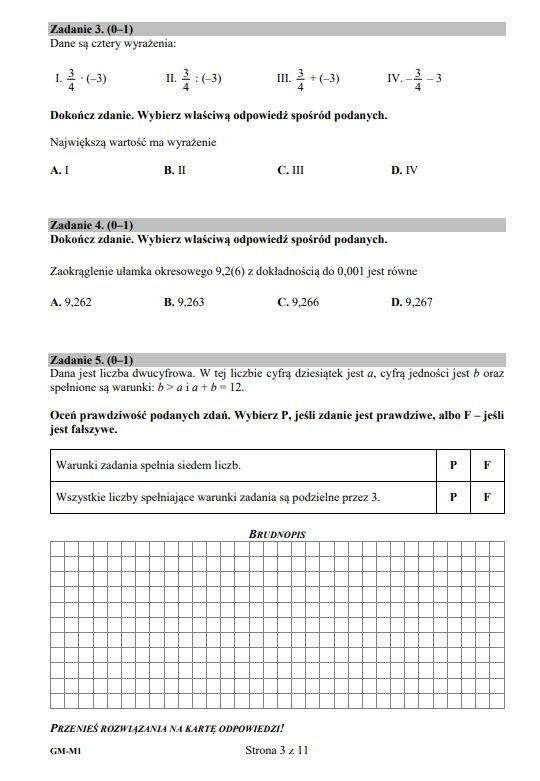 EGZAMIN GIMNAZJALNY 2018: matematyka, przyroda arkusze....