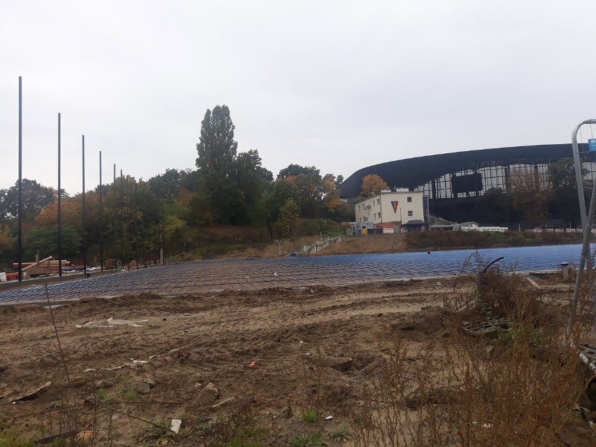 Stadion Pogoni - stan prac na 18 października 2021.