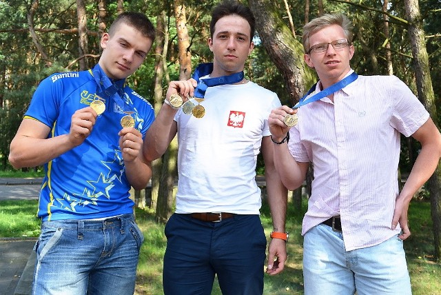 Medaliści mistrzostw Europy (od lewej): Mateusz Lipa, Krzysztof Maksel, Rafał Sarnecki wystartują w czempionacie Polski elity. Powalczą o awans do mistrzostw Europy elity.