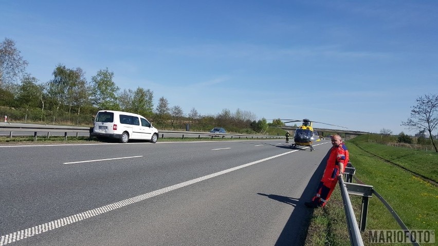 Zderzenie trzech samochodów na A4 koło węza Prądy.