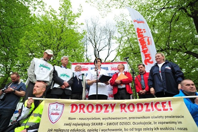 Protest nauczycieli w Warszawie