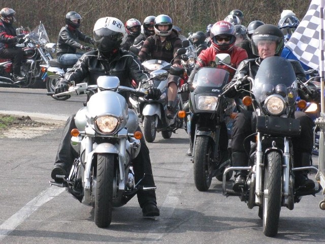 Parada motocykli ulicami Koszalina.