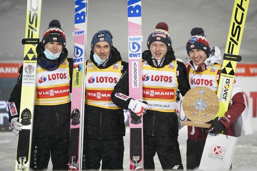 Andrzej Stękała, Piotr Żyła, Dawid Kubacki i Kamil Stoch