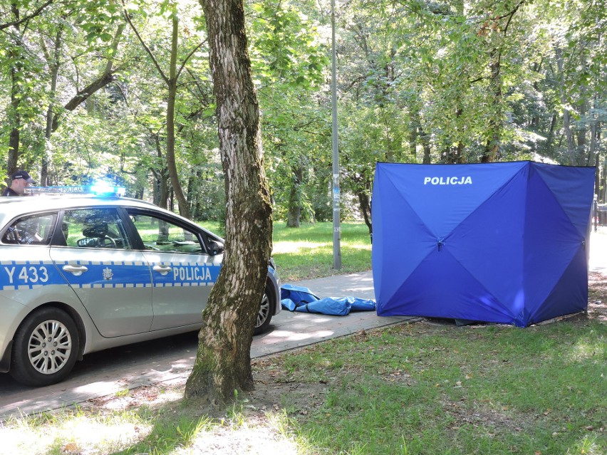 Ostrołęka. W parku znaleziono zwłoki mężczyzny. Na miejscu pracuje policja