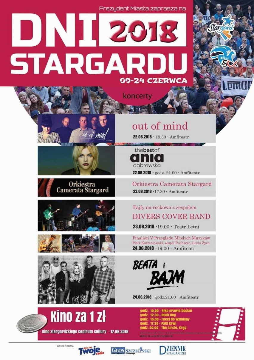 Dni Stargardu 2018 - PROGRAM. Zobacz co, gdzie, kiedy! Pod patronatem GS24.pl