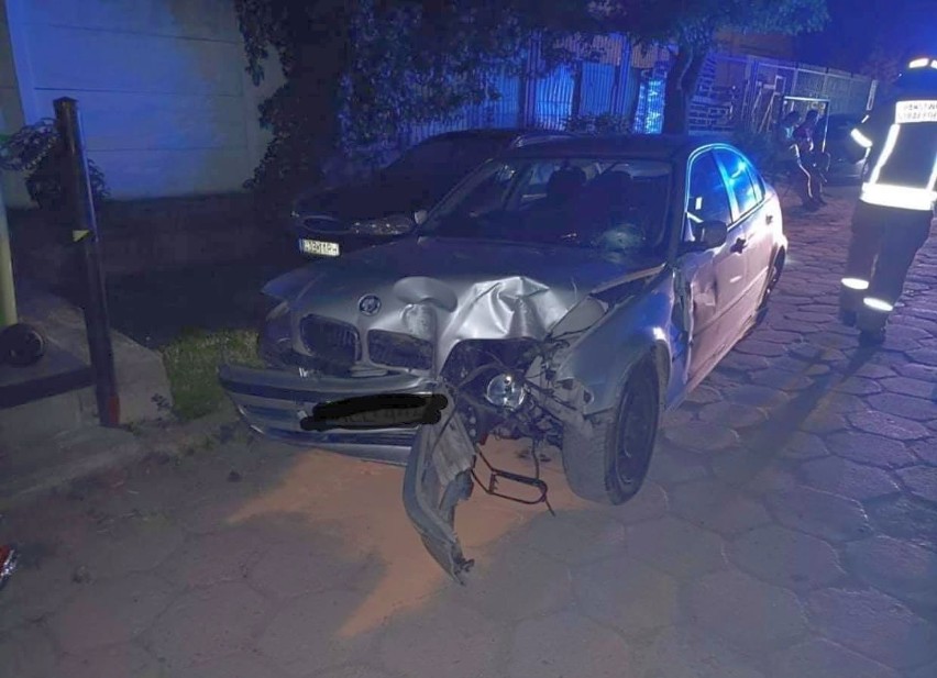 Rozbite BMW w Ełku