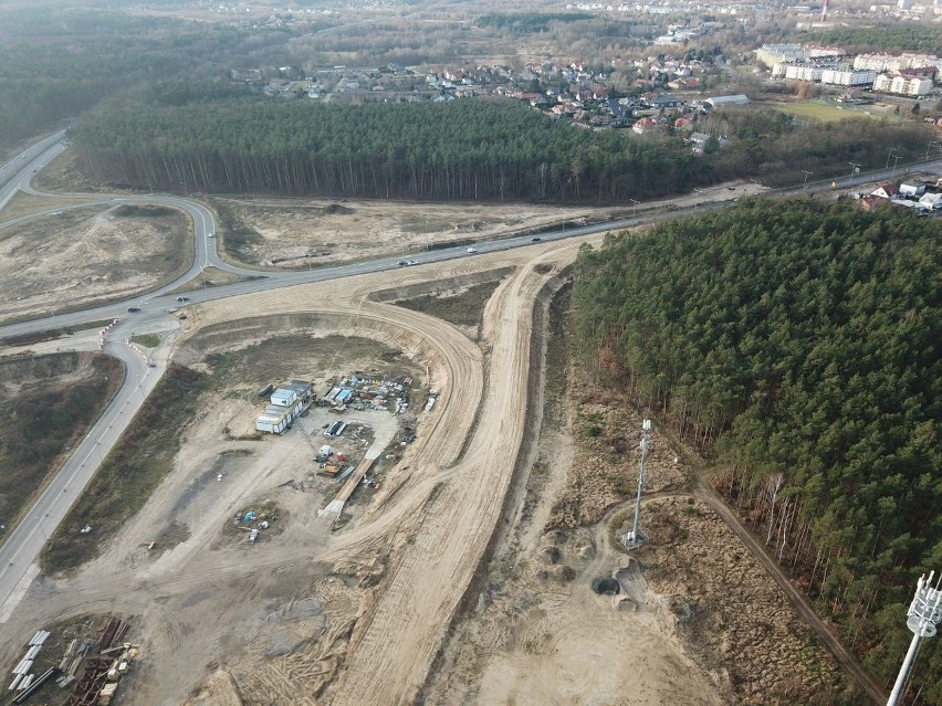Tak wygląda obecnie plac budowy na węźle Kijewo