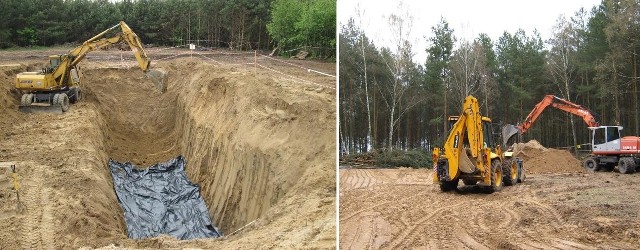 Prace rekultywacyjne na miejscu po zlikwidowanym mogilniku w Małocinie.