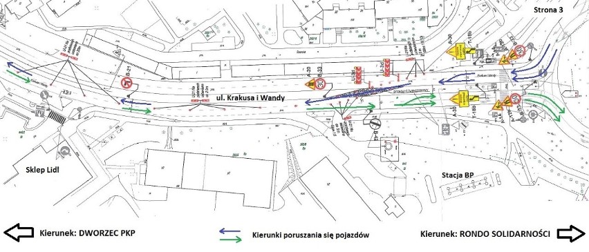 Uwaga kierowcy! Zmiany w organizacji ruchu na ulicy Krakusa i Wandy w Koszalinie [mapy]