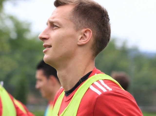 Na zdjęciu strzelec gola Daniel Gołębiewski