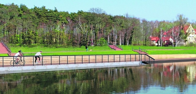 Nad jeziorem w Sławie samorząd przygotowuje właśnie drugą plażę. To jej wizualizacja.