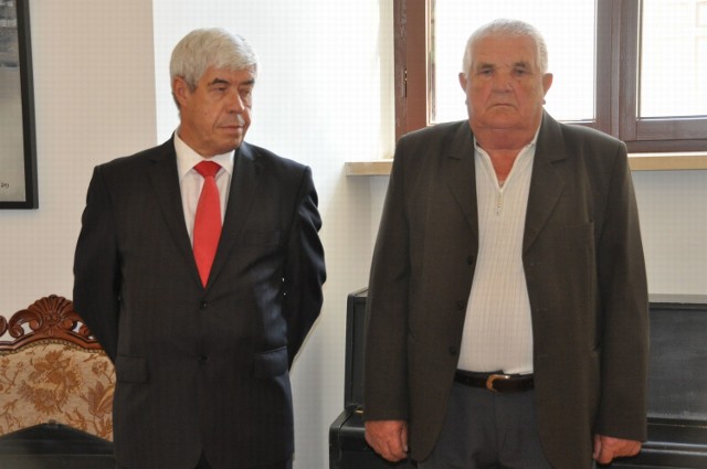 Edward Borek (z lewej) oraz Jan Karpeta podczas pożegnalnej sesji w Szydłowcu.