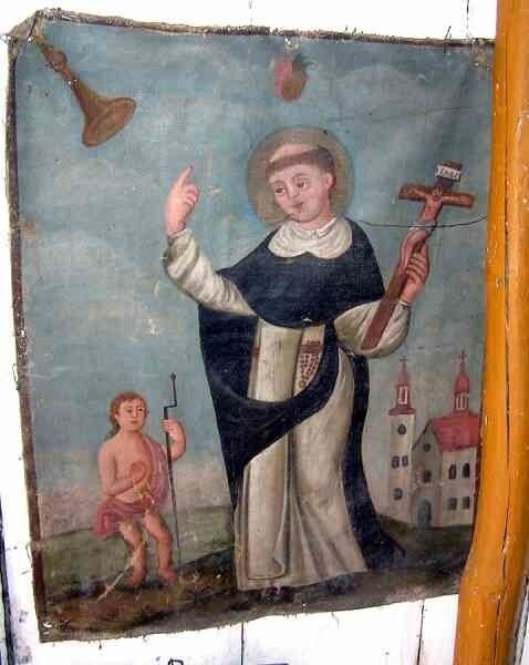 Obraz św. Dominika pochodzi z drugiej połowy XVIII wieku.