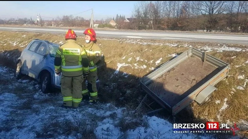 Dachowanie w Niedzieliskach na DW768, 24.01.2022