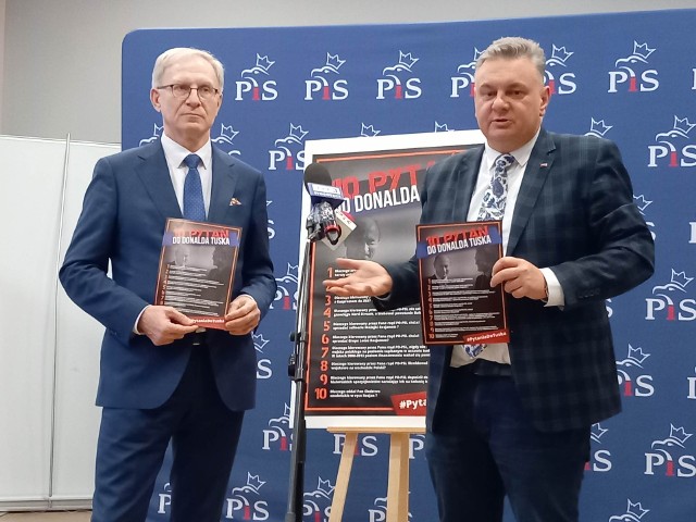 Bydgoscy parlamentarzyści PiS również zadali przewodniczącemu PO 10 pytań. Te dotyczyły, między innymi kwestii polityki obronnej i energetycznej za rządów koalicji PO-PSL