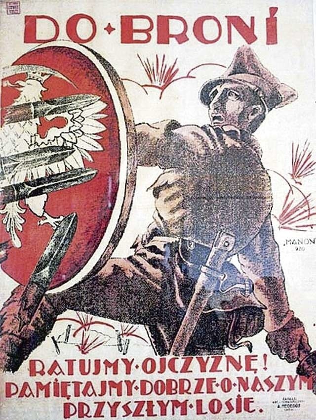W sierpniu 1920 roku także w Bydgoszczy i okolicach rozlepiano plakaty, zachęcające do wstępowania do formowanej wówczas w Poznaniu armii ochotniczej