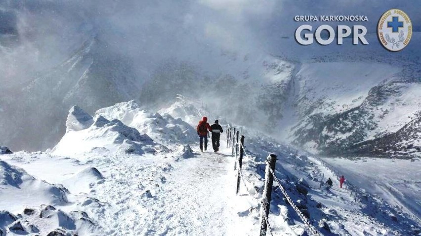 Akcja GOPR-u na zboczach Śnieżki