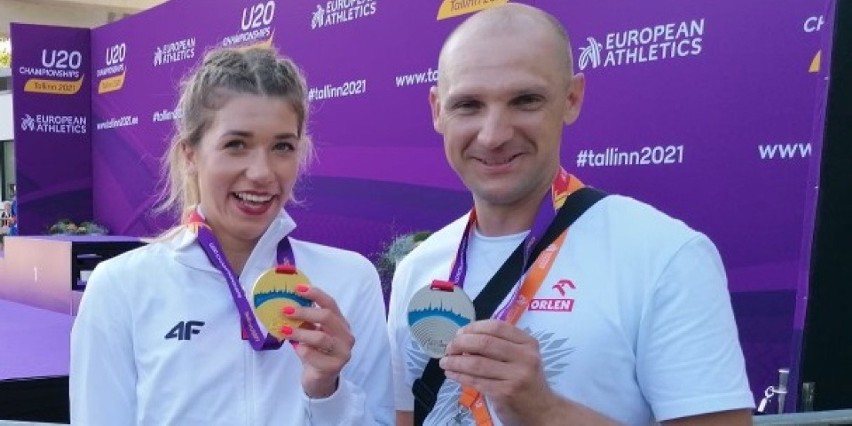 Kornelia Lesiewicz i trener Sebastian Papuga